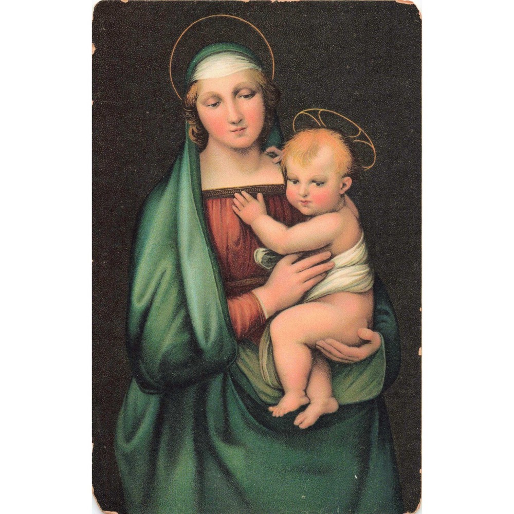 Raphael Madonna del Granduca Virgin Mary Baby Jesus Art Postcard Stengel Germany